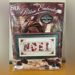 Bucilla Silk Ribbon Embroidery Kit - Festive NOEL Design